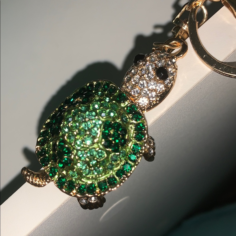 Crystal turtle purse/bag charm keychain